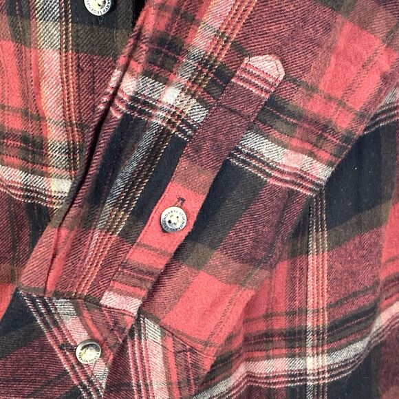 Legendary Whitetails Women’s Size Medium Plaid Flannel Shirt Red/Black Flip Cuff - Picture 4 of 14